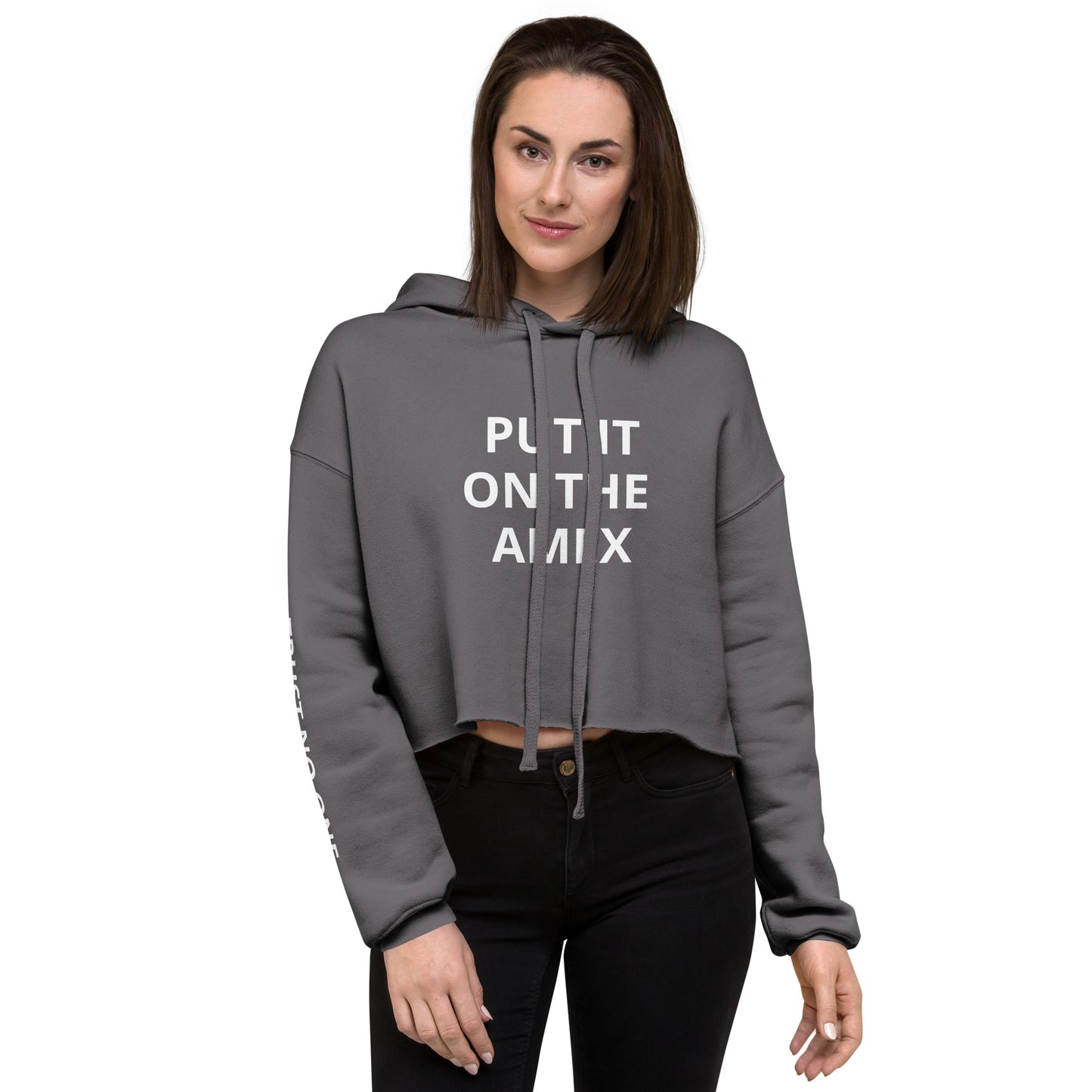 PUT IT ON THE AMEX CROP HOODIE